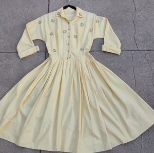 1950s vintage floral day dress